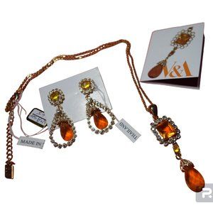 VICTORIA and ALBERT (V&A)  Necklace and Earring Set Orange